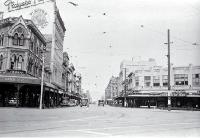 The intersection of Hereford and High Streets, looking down High Street towards Madras Street 