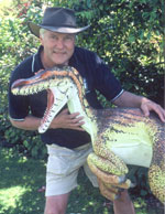 Geoffrey Cox and his pet dinosaur