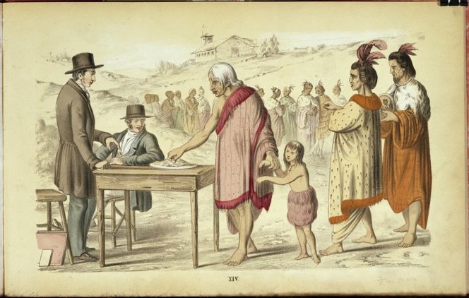 Artist unknown :Missionary meeting. [1856].. [Josenhans, J] :Illustrations of missionary scenes; an offering to youth. Mayence [Mainz], Joseph Scholz publisher, [1856]. 2 volumes.. Ref: PUBL-0151-2-014. Alexander Turnbull Library, Wellington, New Zealand. http://natlib.govt.nz/records/23010860