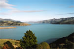 Akaroa Harbour viewed from Robinson's Bay.