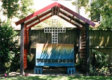 Original altar carved by Norman Lemon in the garden adjacent to Te Rangimarie Centre