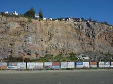 Damaged cliffs, Sumner, photo by Tarlin Stirling, March 2013