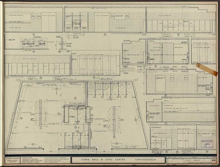 Town Hall & Civic Centre. Toilet Details 29 August 1968 Image 11 of 12