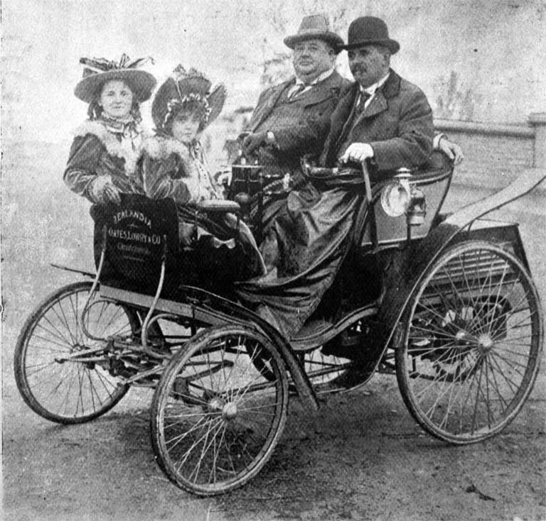 Charles Nicholas Oates (1853?-1938) and his motor-car