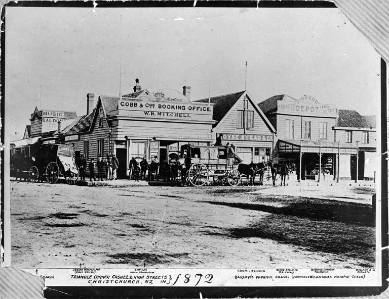 The corner of Cashel and High Streets, Christchurch