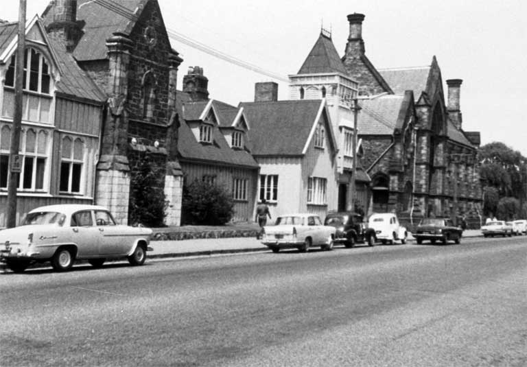 Canterbury Provincial Buildings, Christchurch, from Durham Street