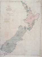 Map of New Zealand showing the extent of land acquired from the Maori