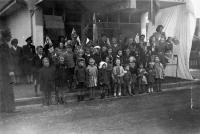 Celebrating victory in Europe (VE Day, 9 May 1945), Normans Road, Bryndwr