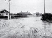 Junction of Innes Road and Rutland Street, flooded on 17 April 1925 