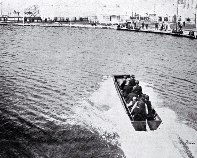 New Zealand International Exhibition 1906-1907 : sequence of going down the water chute.