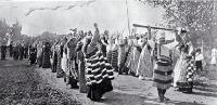 The powhiri led by Potango to Lord Plunket on his visit to Tuahiwi Pa