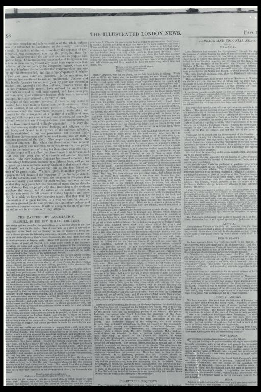 Continuation of an account of the Canterbury Association's farewell to New Zealand emigrants 