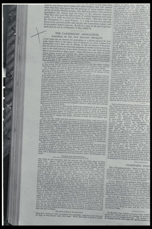 Account of the Canterbury Association's farewell to New Zealand emigrants 