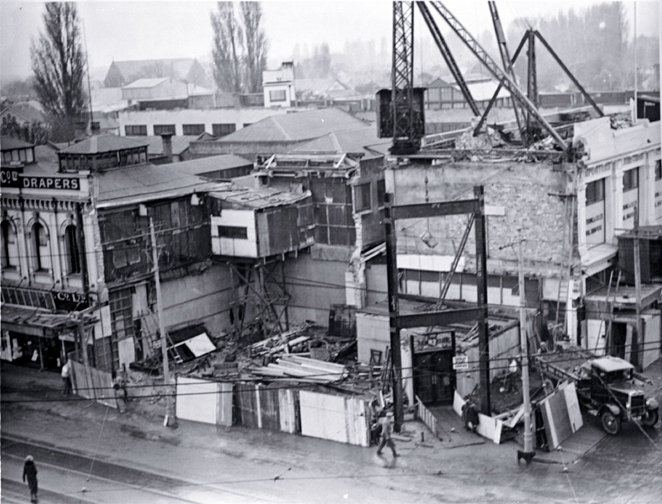 Reconstruction of T. Armstrong & Co. premises, corner of Colombo and Armagh Streets 