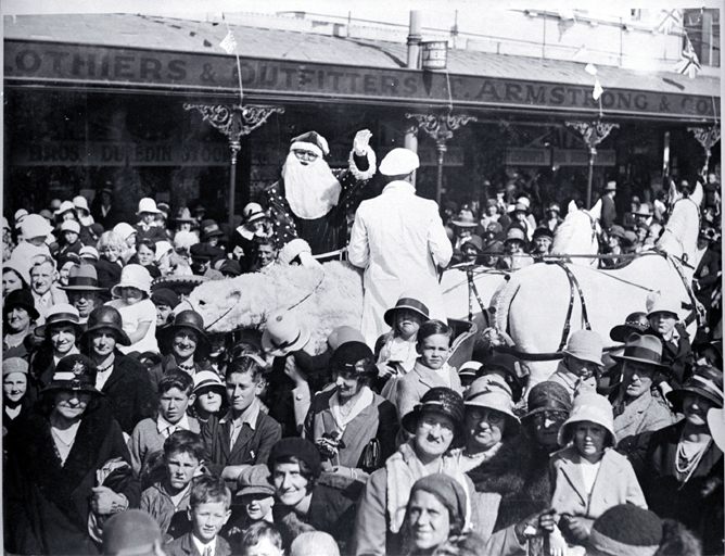 T. Armstrong & Co's Christmas float outside their High Street store 