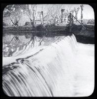 A view across the dam built for the Riccarton Mill 