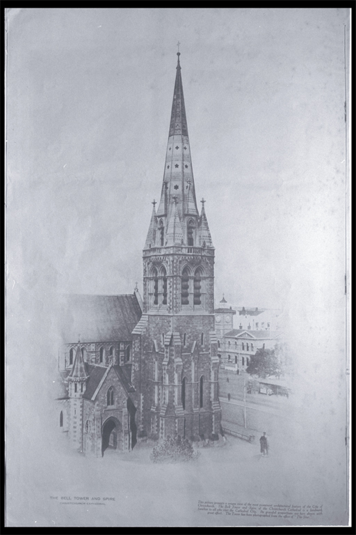 The bell tower and spire, Christchurch Cathedral 