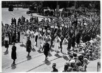 Representatives of the women's services march in the One Hundred Years of Progress parade 