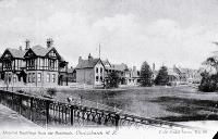 A view of former hospital buildings from the Antigua Boatsheds 