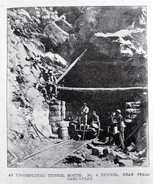 An uncompleted tunnel mouth near Staircase Gully 