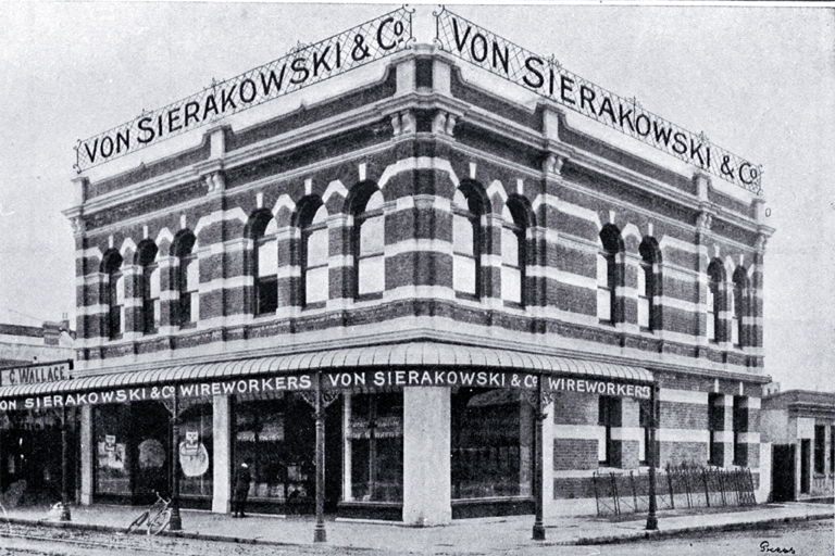 Von Sierakowski & Co., wireworkers, corner of Tuam and Colombo Streets 