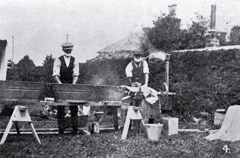 Men doing the laundry work at the Temuka Influenza Hospital 