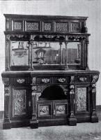 Handsome carved walnut sideboard 