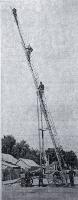 A team of Christchurch's volunteer firemen with their big extension ladder 