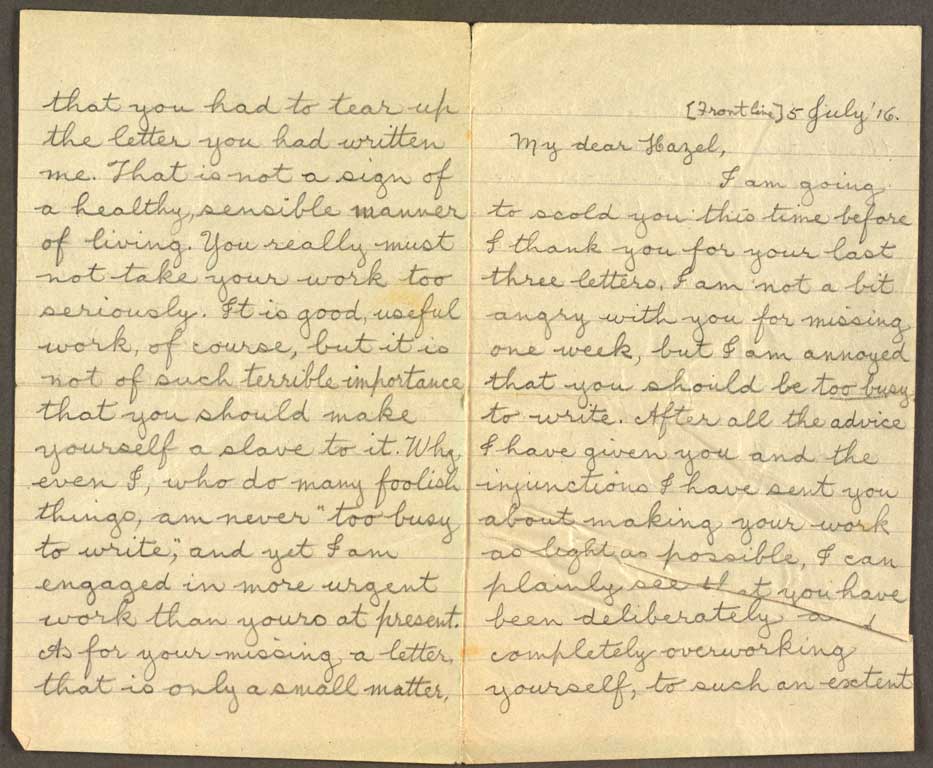 [Letter to Hazel] 5 July '16