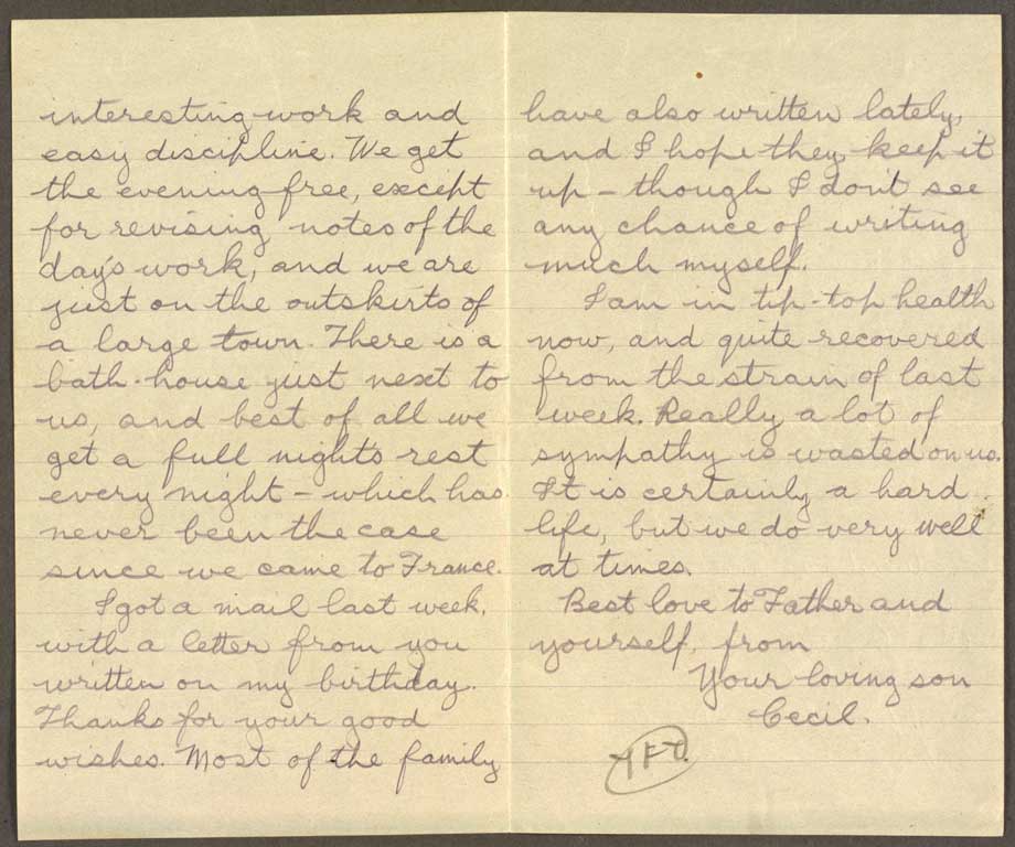 [Letter to Cecil's mother] 18 July [1916]
