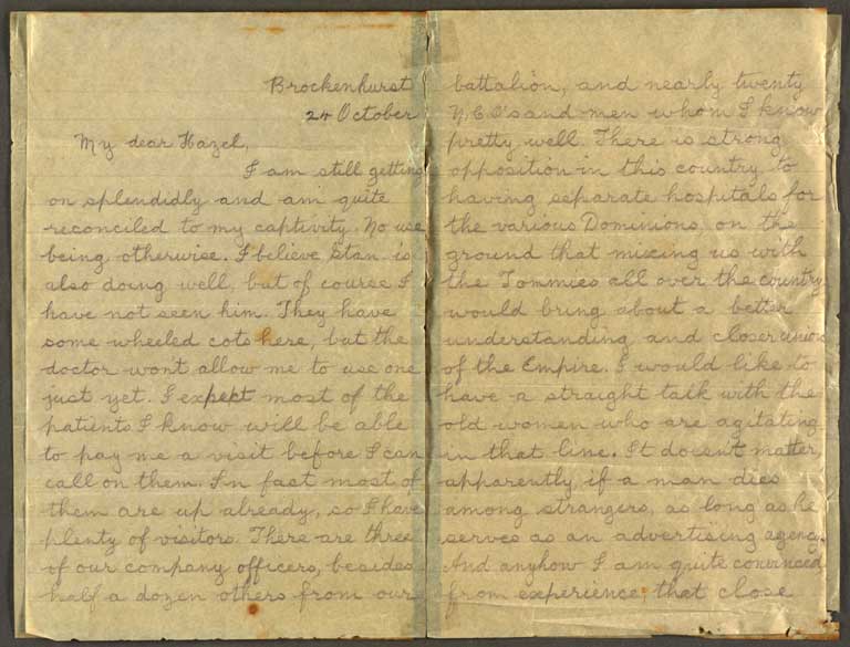 [Letter to Hazel] 24 October [1916]