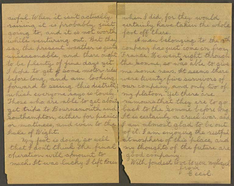 [Letter to Hazel] 8th November [1916]