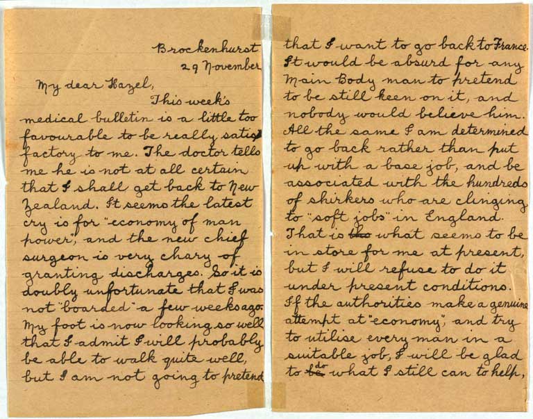 [Letter to Hazel] 29 November [1916]