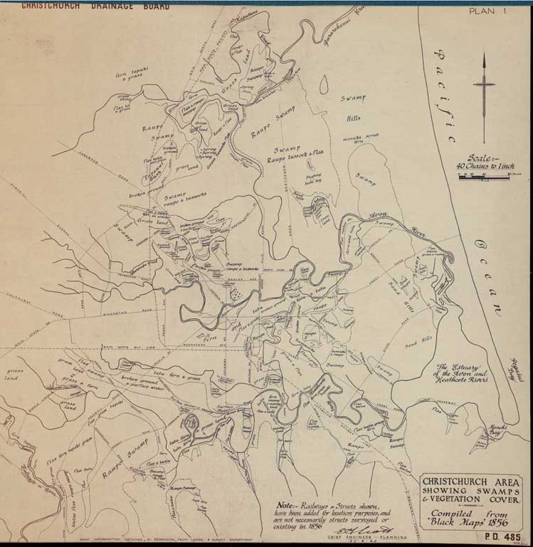 Christchurch area : showing swamps & vegetation cover. 1963 