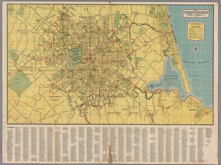 Map of Christchurch [ca.1950] 
