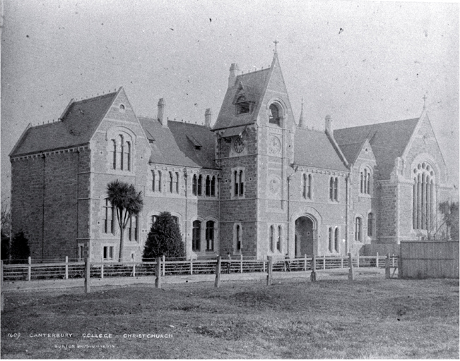 Canterbury College, Christchurch, showing clock tower and Great Hall Canterbury College, Christchurch, showing clock tower and Great Hall