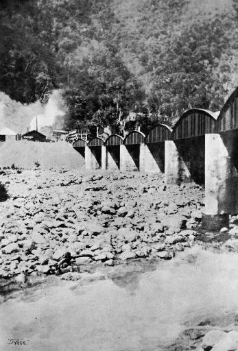 The approach bridge to the tunnel.