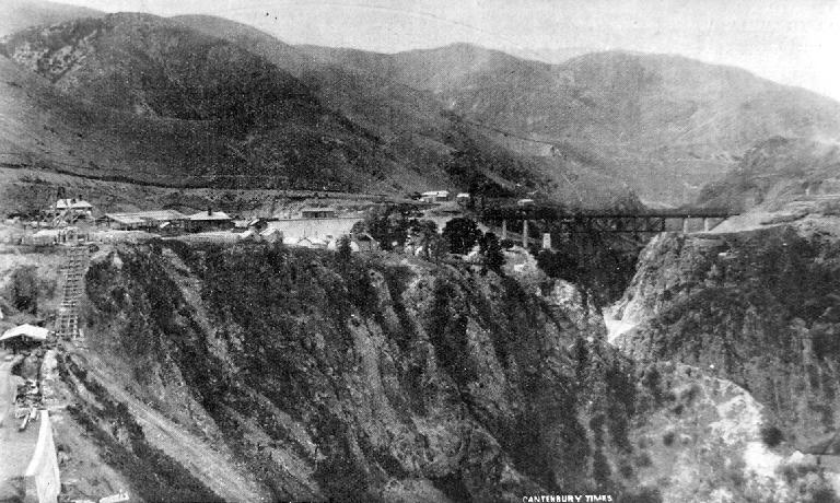 A general view of Broken River, the railway workings and the surrounding country.