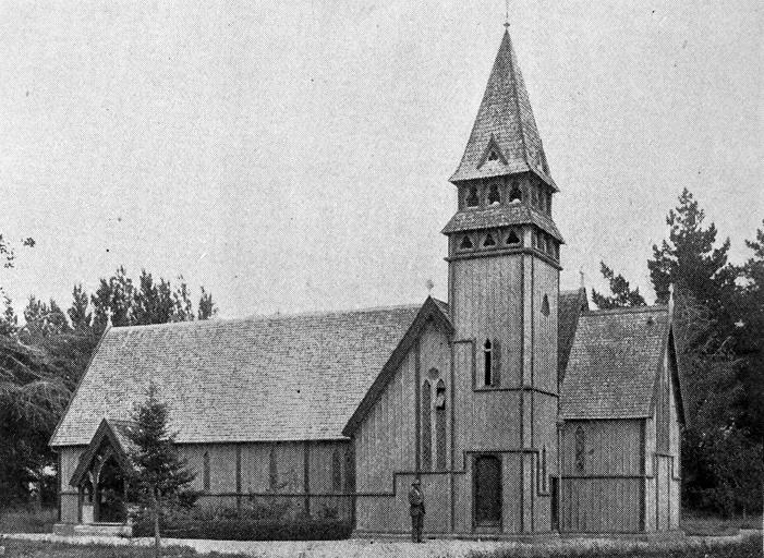 The Anglican church, Prebbleton, Canterbury which was utterly destroyed by fire on Wednesday night, March 21st.