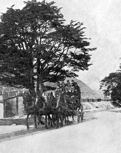 A sight apparently destined to disappear: a passenger coach leaving Arthur’s Pass for Otira.