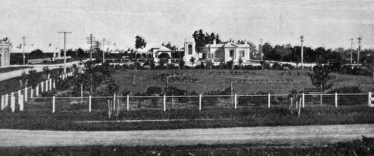 The pride of Leeston. Memorial square, Leeston, near Christchurch, showing the soldiers’ memorial.