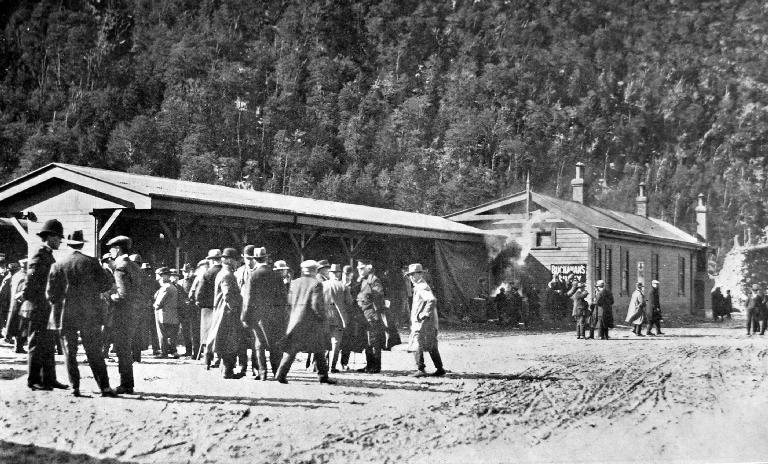 Outside the railway station, Arthur’s Pass.