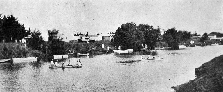 Boating on the Selwyn River.