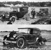 Selwyn shingle a trap for unsuspecting motorists. It took three hours to extricate the car shown in the lower picture.