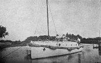 Home from its travels, the Nautilus of New Brighton, back in the New Brighton Motor-boat club's anchorage on the Avon after 2 1/2years' service with the hospital ship, Marama.