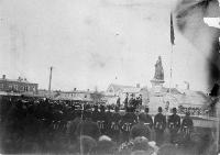 Unveiling the memorial statue of Queen Victoria in Victoria Square on Empire Day
