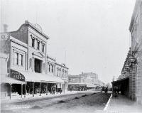 Cashel Street, looking west across Colombo Street past Beaths towards Hobday and Co. and Ballantyne's drapery stores 