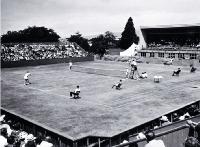Men's single match under way at the New Zealand Lawn Tennis Championships at Wilding Park 