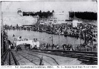 A view of Wonderland and the rest of the New Zealand International Exhibition 1906-1907 from the top of the waterchute 