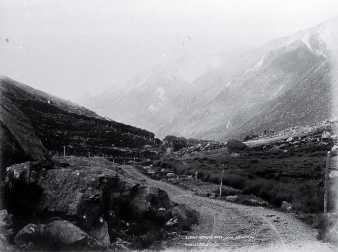 The summit of Arthur's Pass, discovered by Arthur Dudley Dobson (1841-1934) in 1864 